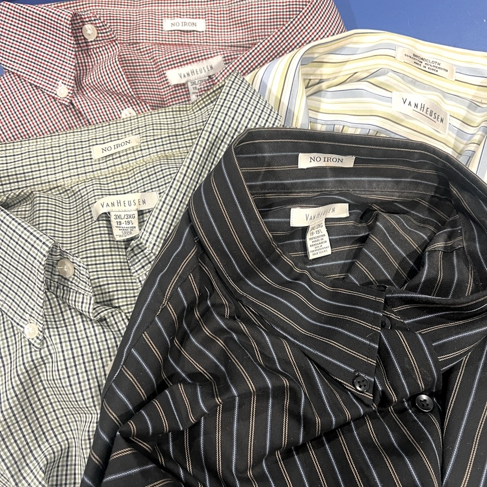 4 Van huesen 3xl no iron Oxfords. Various colors
